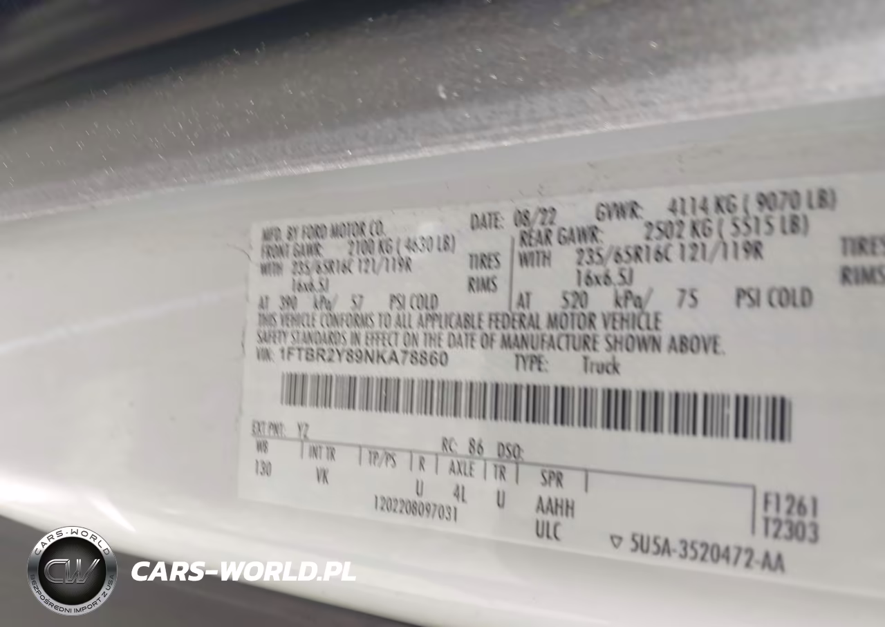 2022 Ford Transit-250 VIN:1FTBR2Y89NKA78860 - 9