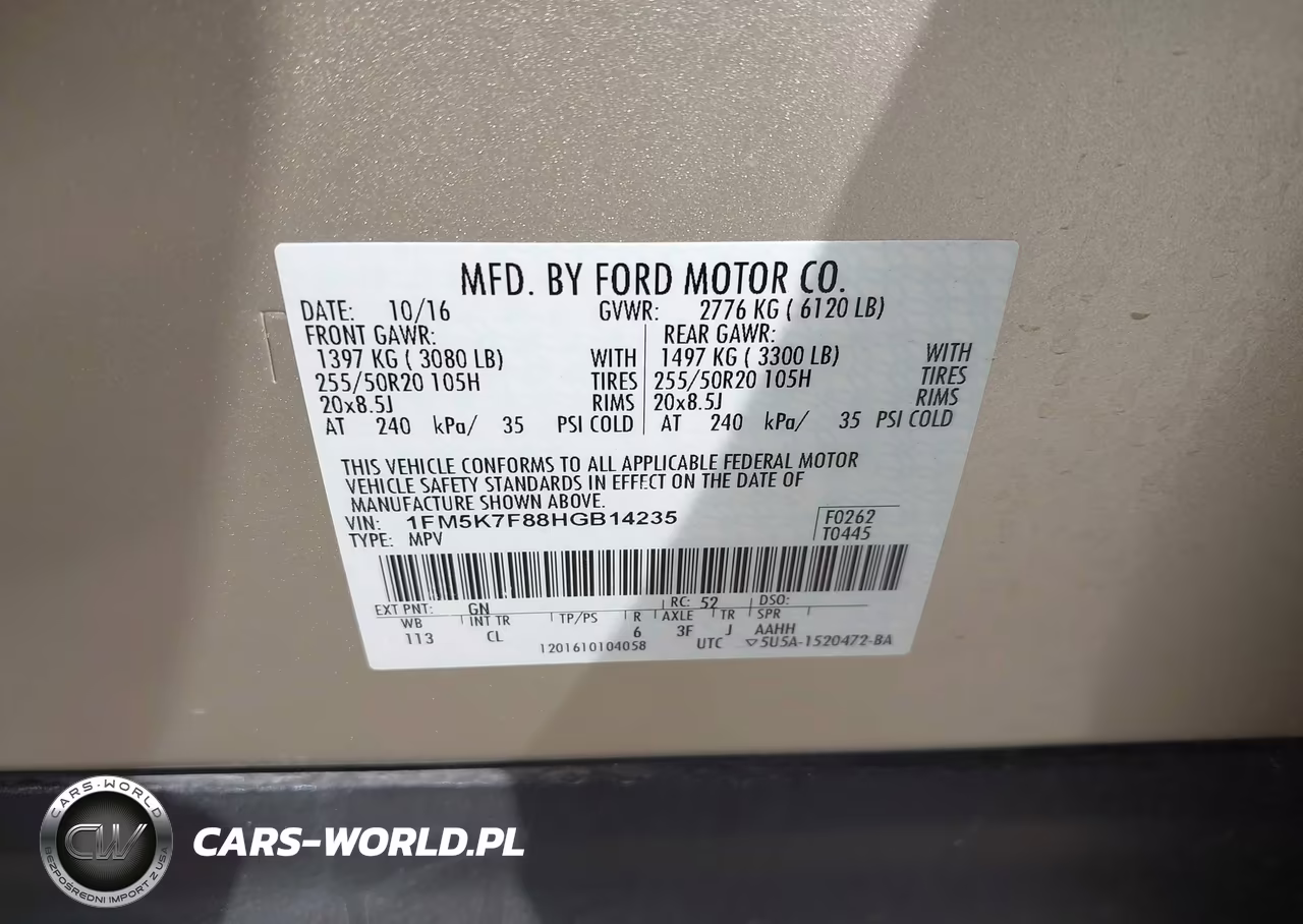 2017 Ford Explorer Limited VIN:1FM5K7F88HGB14235 - 9
