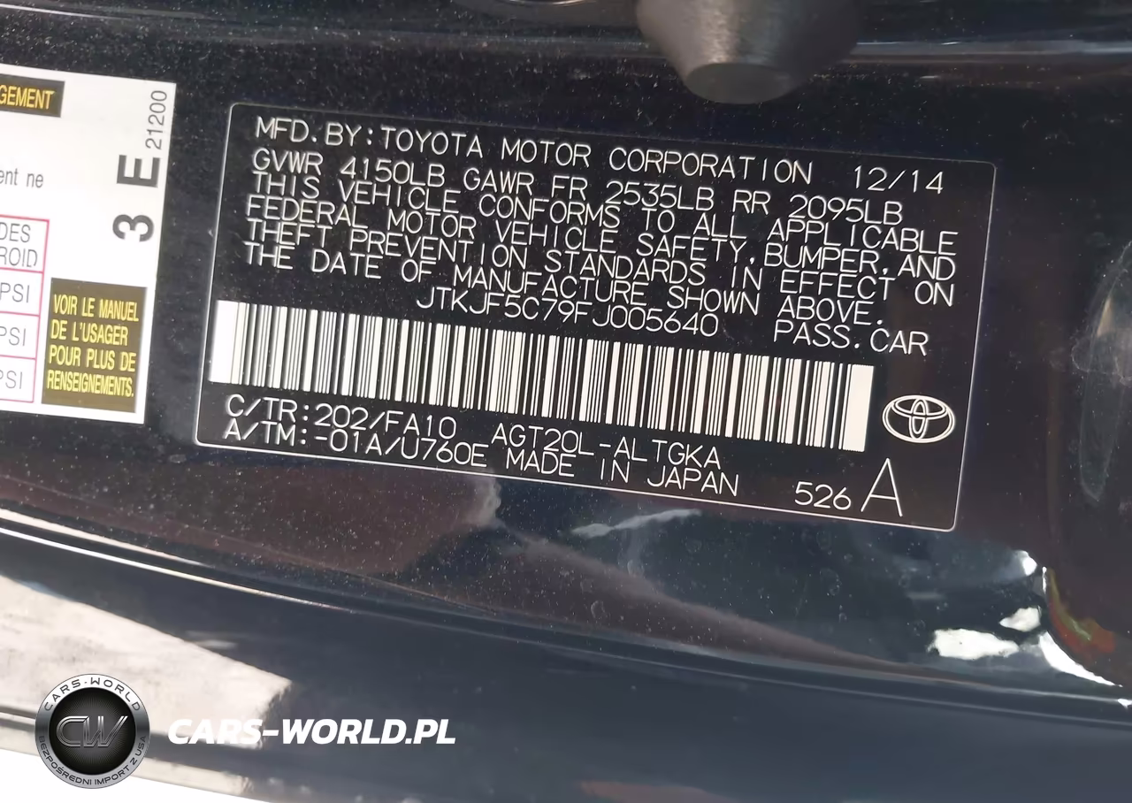 2015 Scion Tc VIN:JTKJF5C79FJ005640 - 9