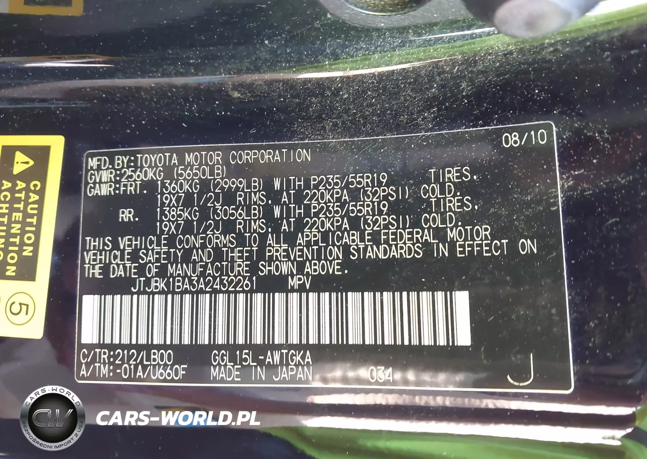 2010 Lexus Rx 350 VIN:JTJBK1BA3A2432261 - 9