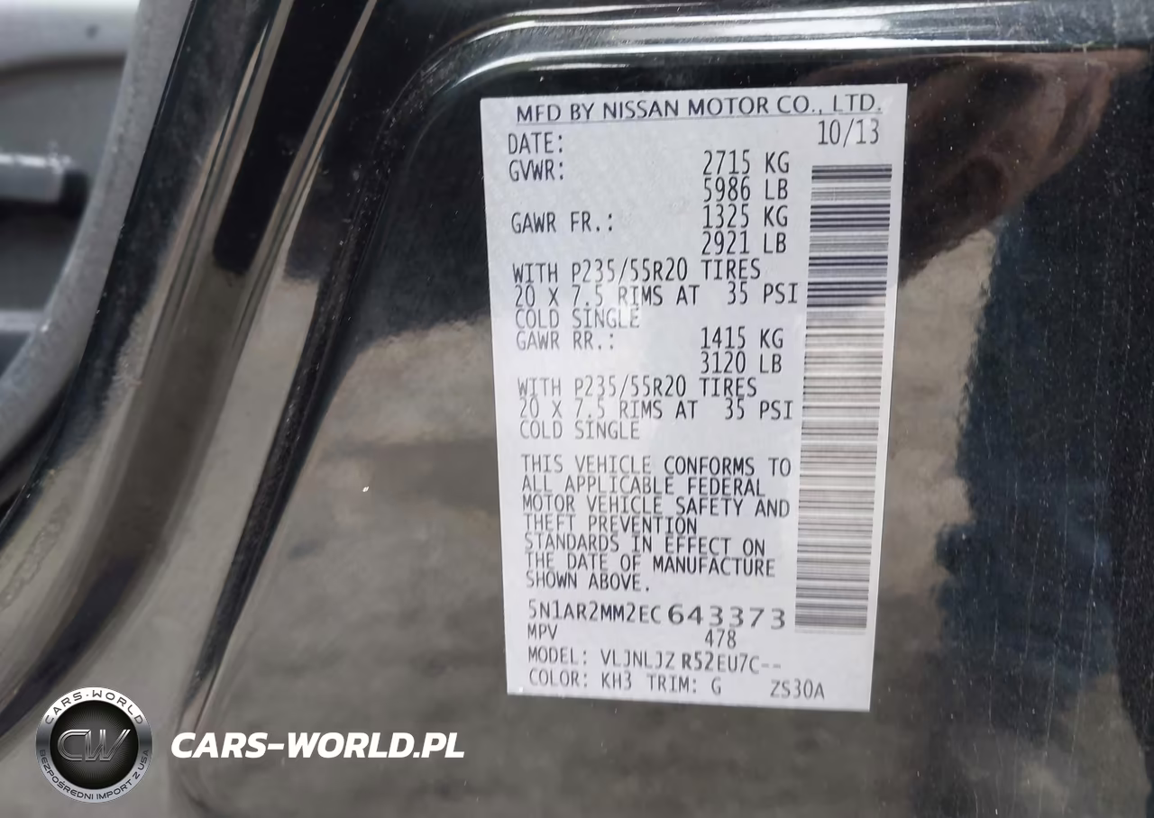 2014 Nissan Pathfinder Platinum VIN:5N1AR2MM2EC643373 - 9