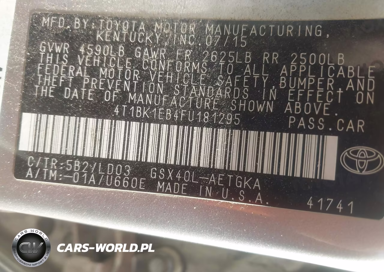 2015 Toyota Avalon Xle VIN:4T1BK1EB4FU181295 - 9