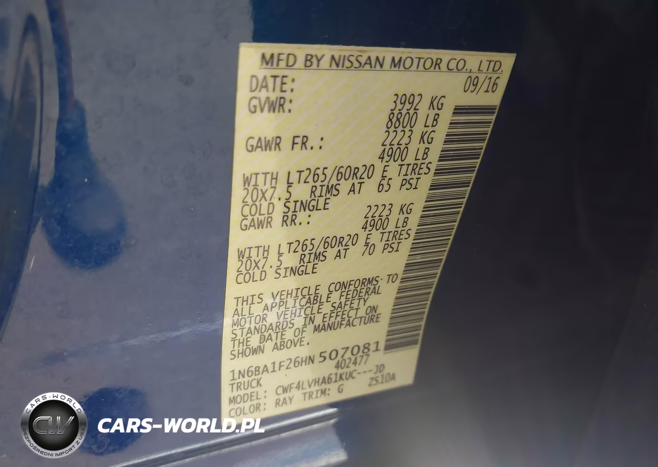 2017 Nissan Titan Xd Sl Diesel VIN:1N6BA1F26HN507081 - 9