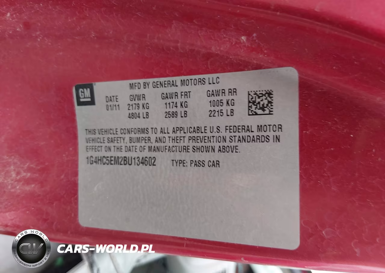 2011 Buick Lucerne Cxl VIN:1G4HC5EM2BU134602 - 9