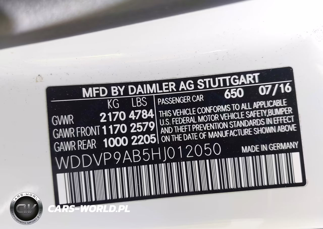 2017 Mercedes-Benz B 250E VIN:WDDVP9AB5HJ012050 - 9