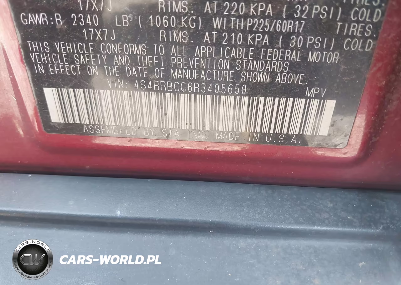 2011 Subaru Outback 2.5I Premium VIN:4S4BRBCC6B3405650 - 9