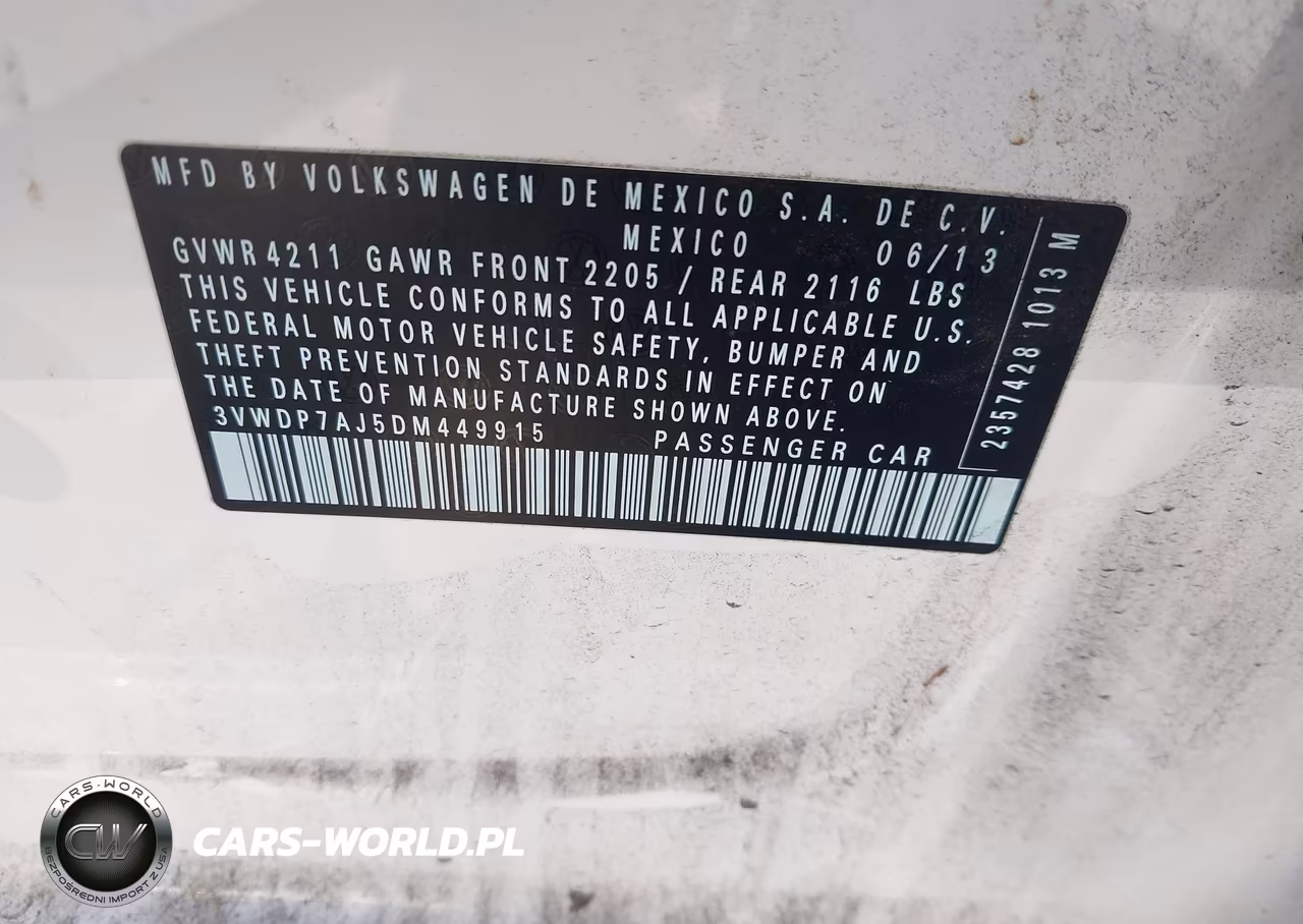 2013 Volkswagen Jetta 2.5L Se VIN:3VWDP7AJ5DM449915 - 9