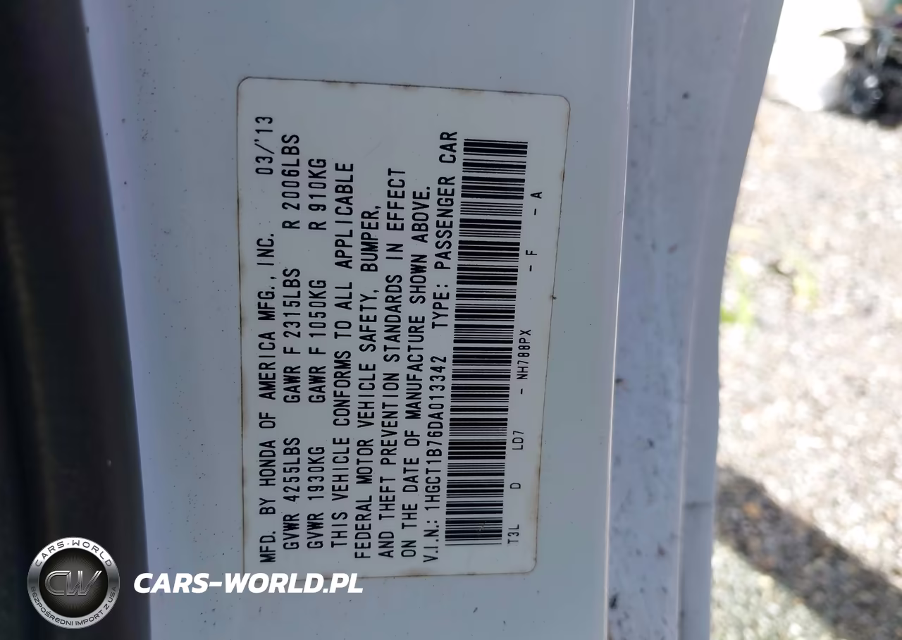 2013 Honda Accord Ex VIN:1HGCT1B76DA013342 - 9