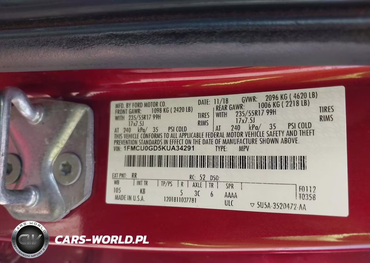 2019 Ford Escape Se VIN:1FMCU0GD5KUA34291 - 9
