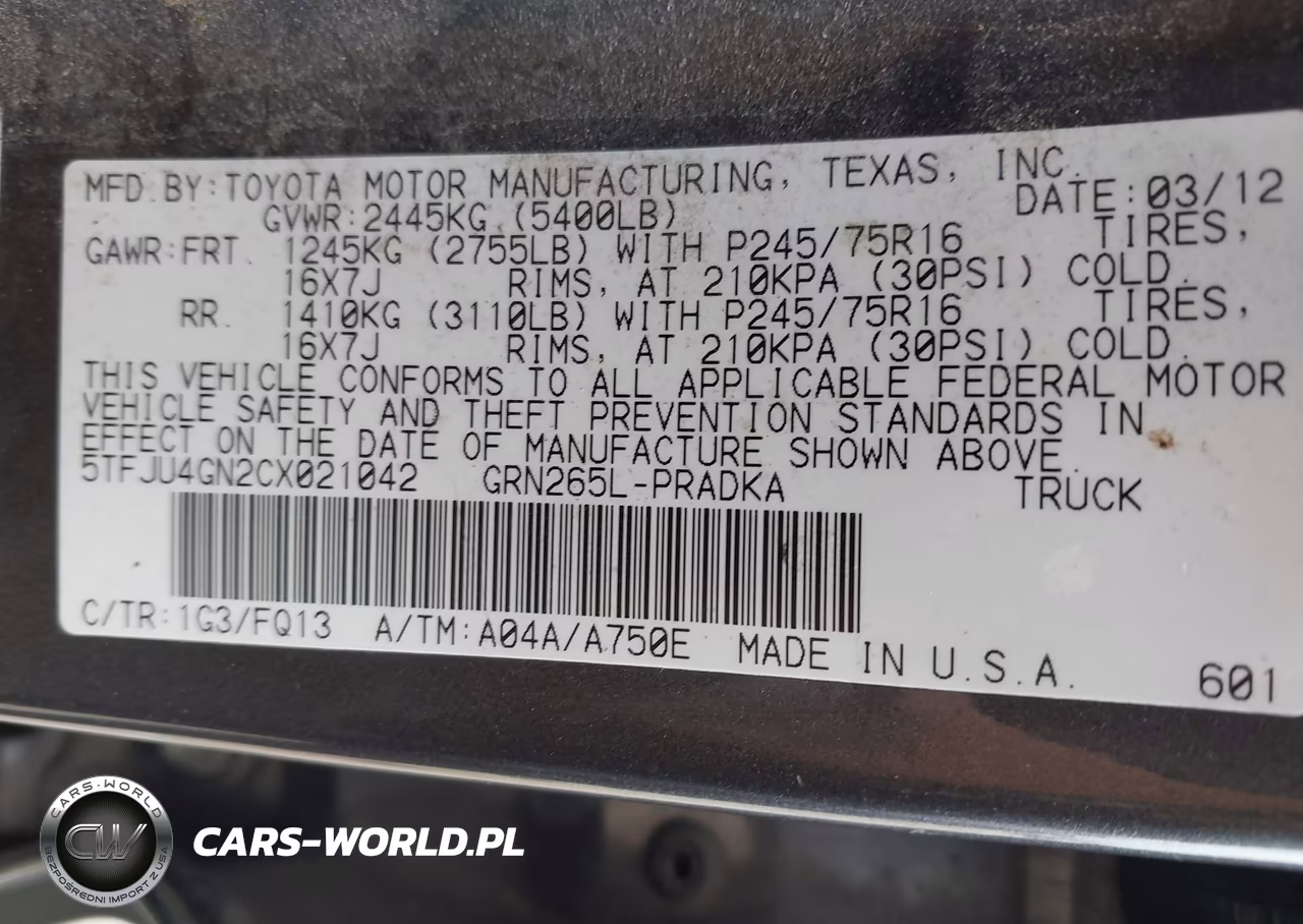 2012 Toyota Tacoma Prerunner V6 VIN:5TFJU4GN2CX021042 - 9