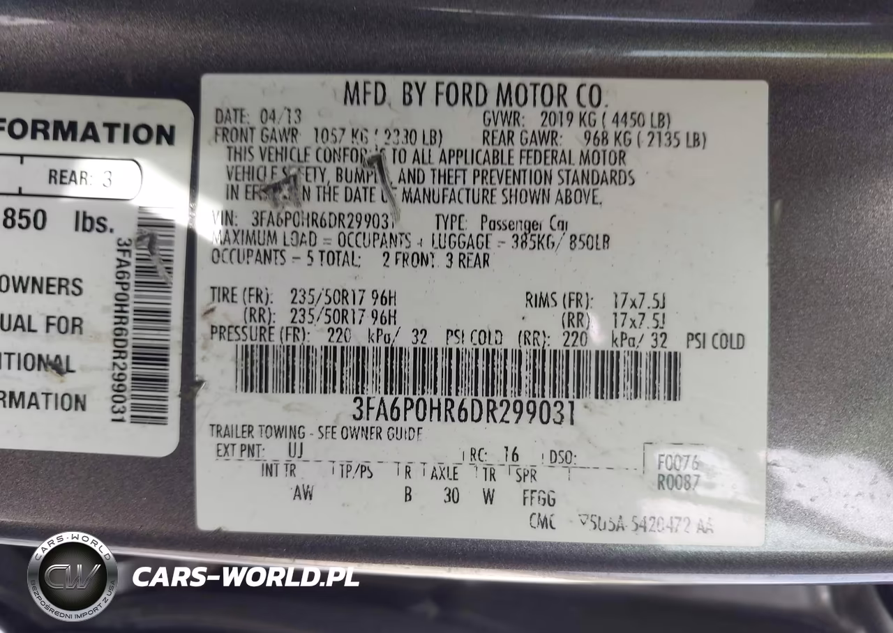 2013 Ford Fusion Se VIN:3FA6P0HR6DR299031 - 9