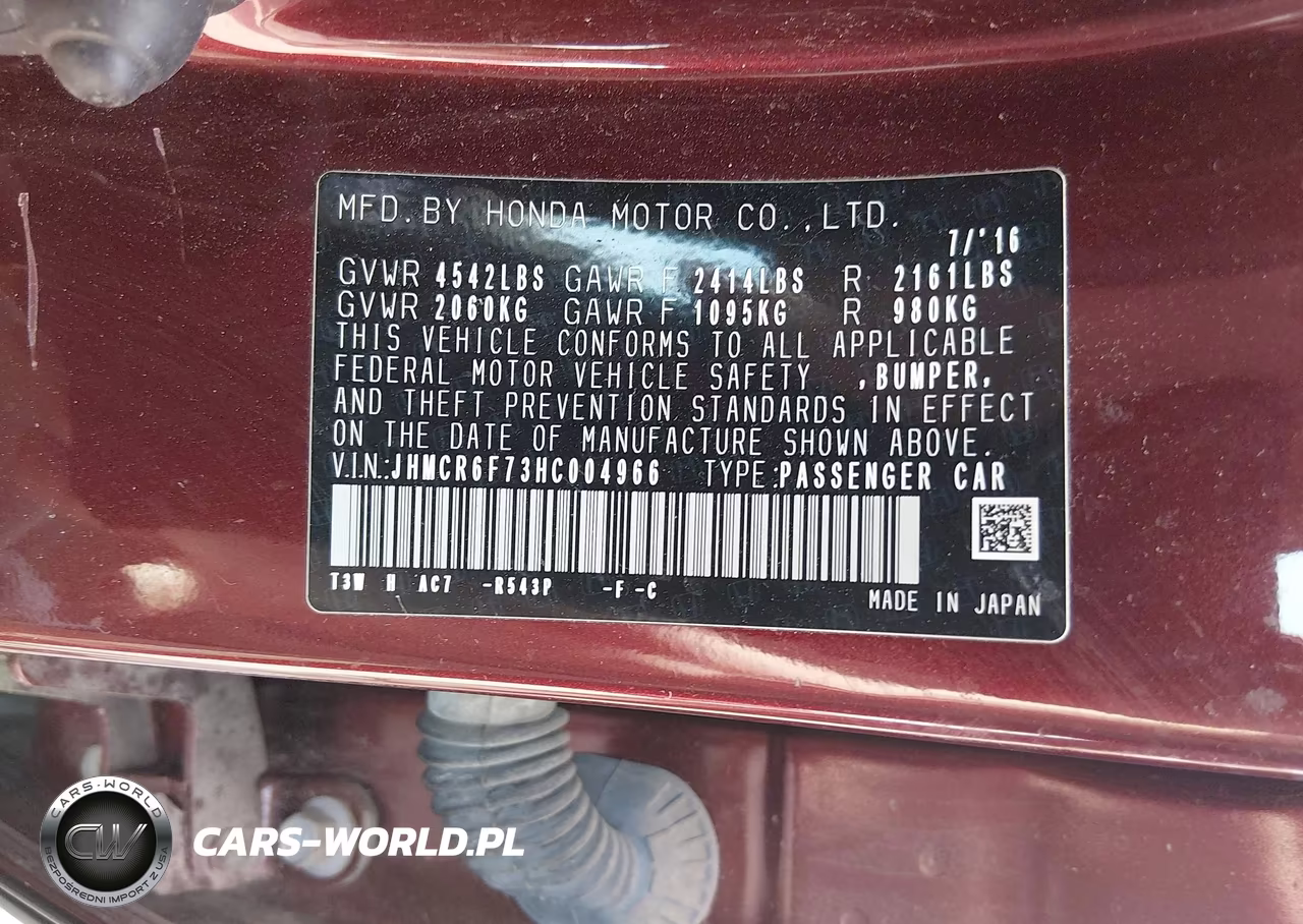 2017 Honda Accord Hybrid Touring VIN:JHMCR6F73HC004966 - 9