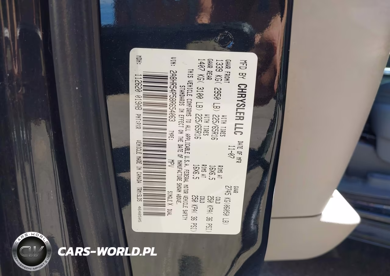 2008 Chrysler Town & Country Touring VIN:2A8HR54P58R654063 - 9