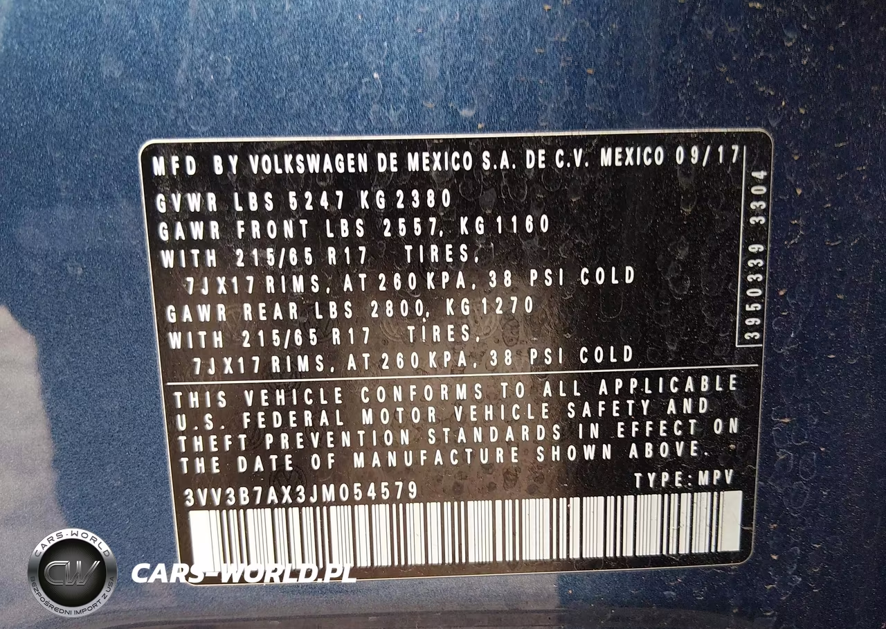 2018 Volkswagen Tiguan 2.0T Se-2.0T Sel VIN:3VV3B7AX3JM054579 - 9