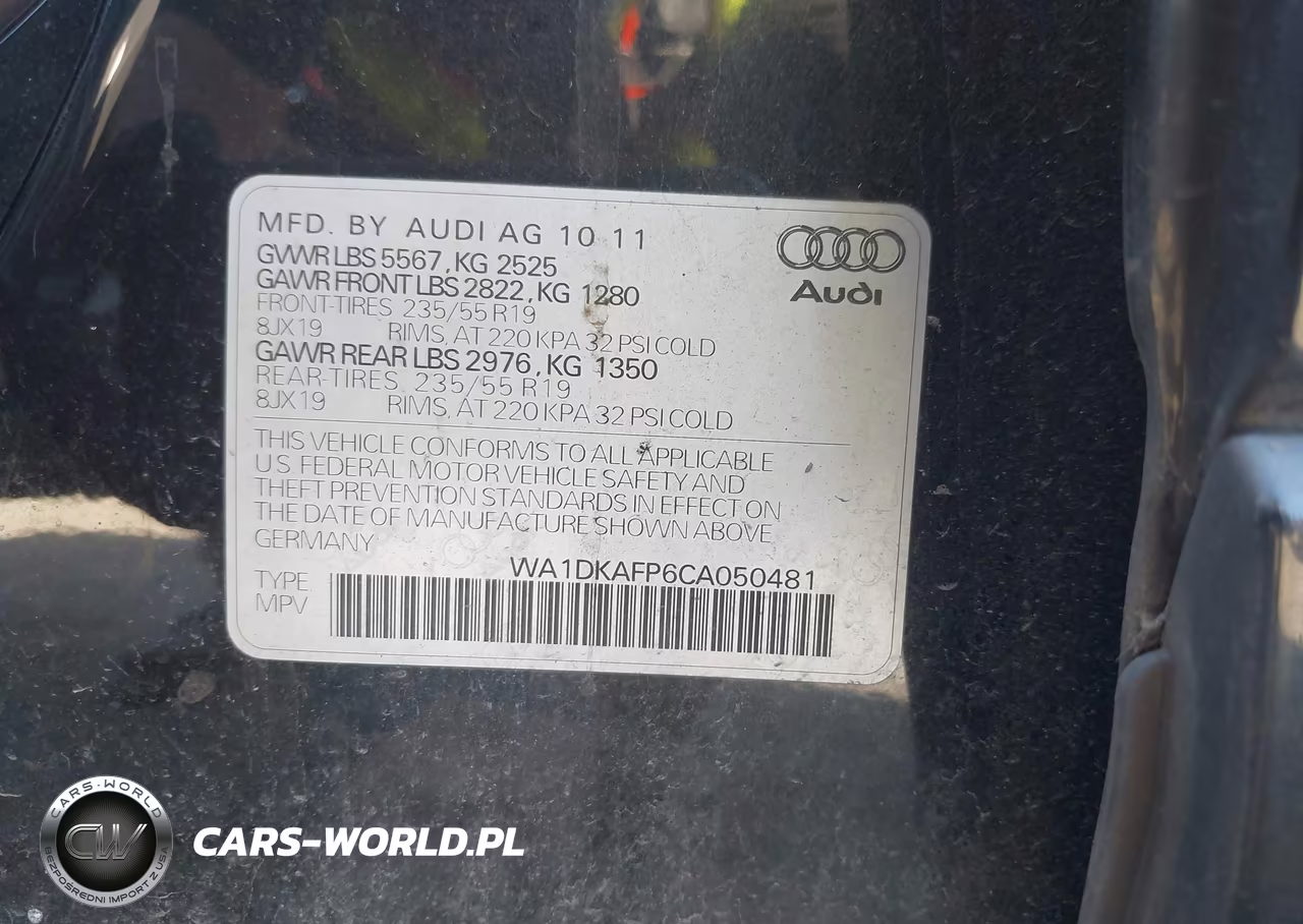 2012 Audi Q5 3.2 Premium Plus VIN:WA1DKAFP6CA050481 - 9