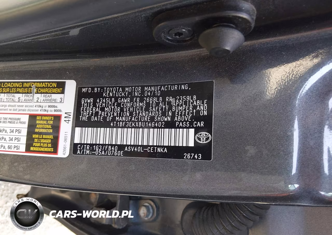2011 Toyota Camry Le VIN:4T1BF3EKXBU146402 - 9