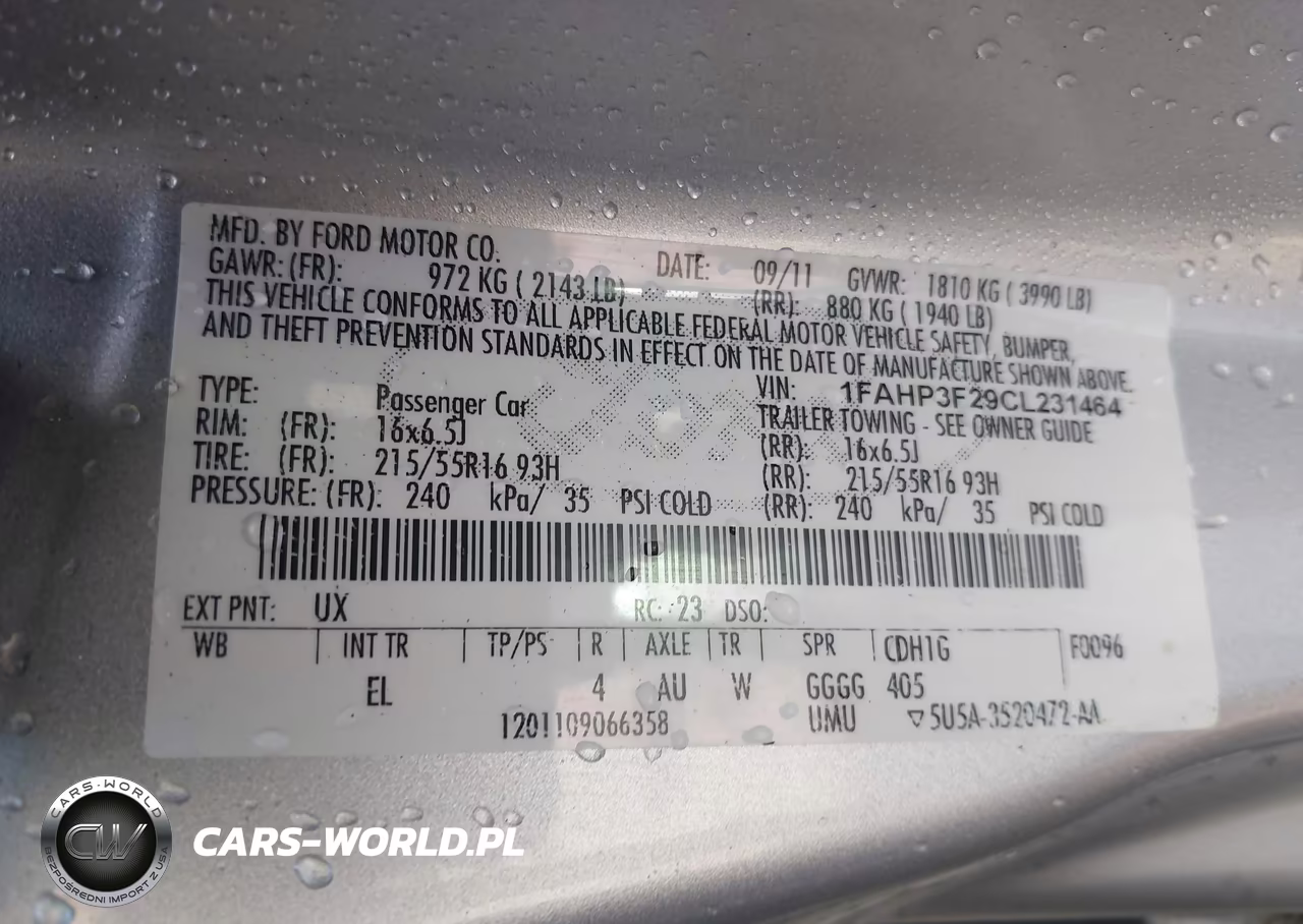 2012 Ford Focus Se VIN:1FAHP3F29CL231464 - 9