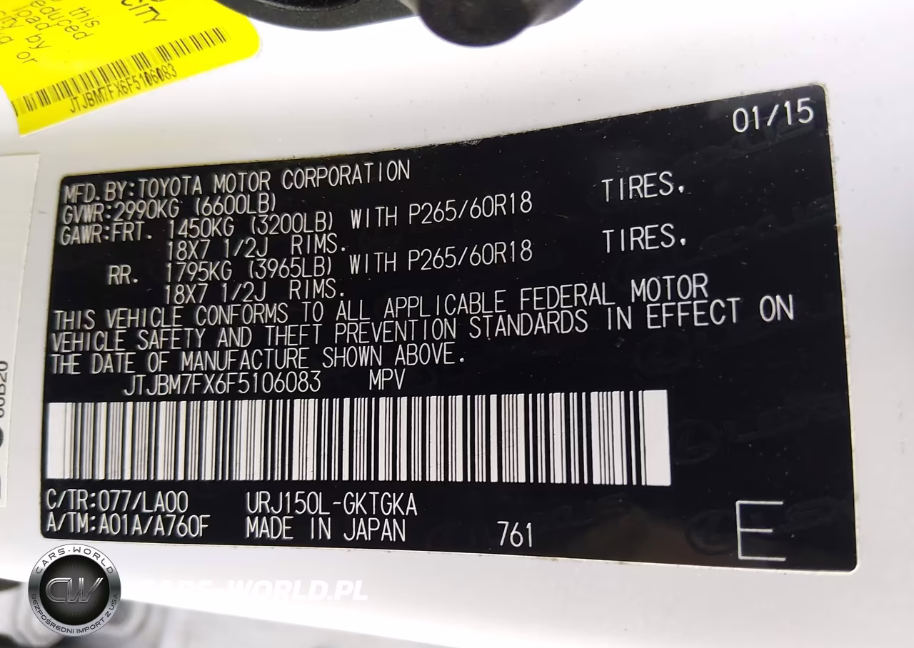 2015 Lexus Gx 460 VIN:JTJBM7FX6F5106083 - 9