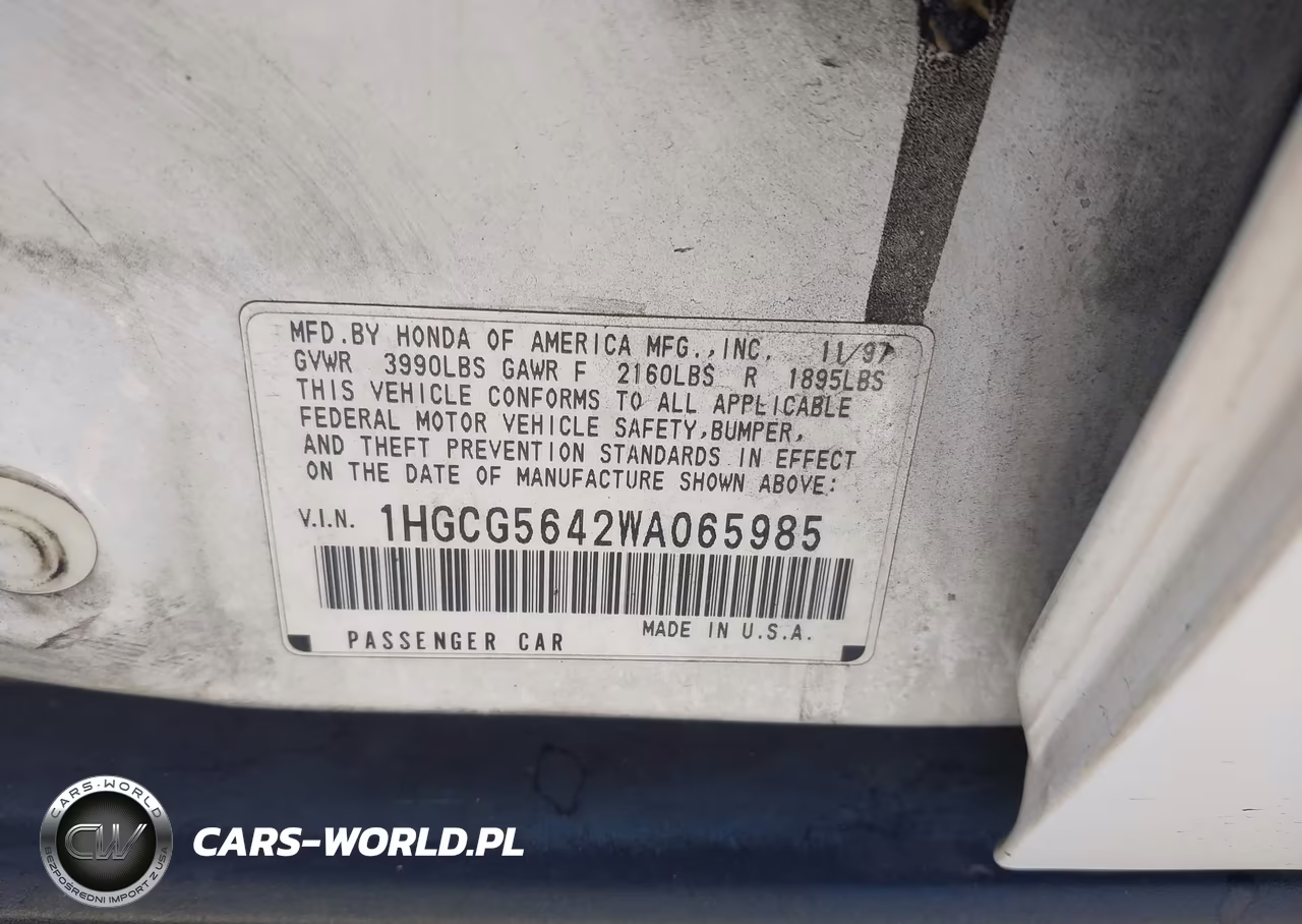 1998 Honda Accord Lx VIN:1HGCG5642WA065985 - 9