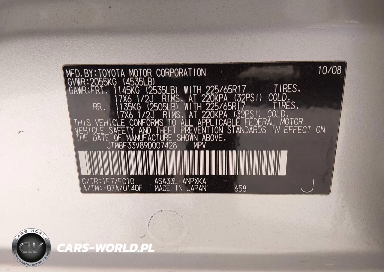 2009 Toyota Rav4 VIN:JTMBF33V89D007428 - 9