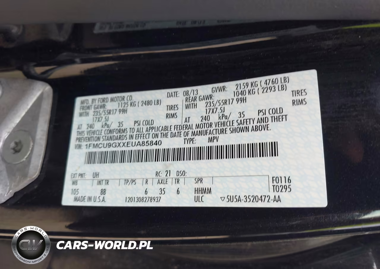 2014 Ford Escape Se VIN:1FMCU9GXXEUA85840 - 9