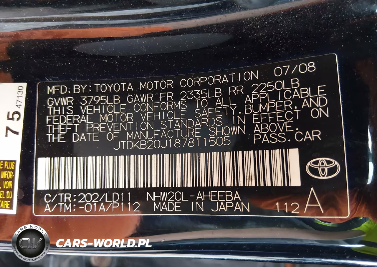 2008 Toyota Prius VIN:JTDKB20U187811505 - 9