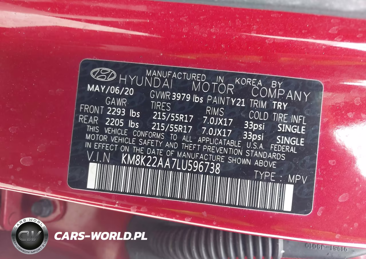 2020 Hyundai Kona Sel VIN:KM8K22AA7LU596738 - 9