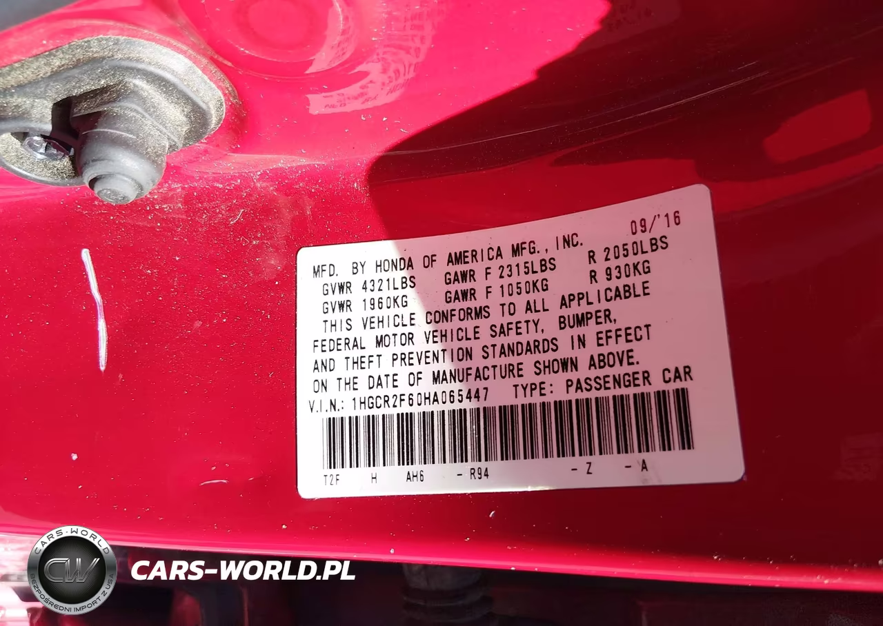 2017 Honda Accord Sport VIN:1HGCR2F60HA065447 - 9