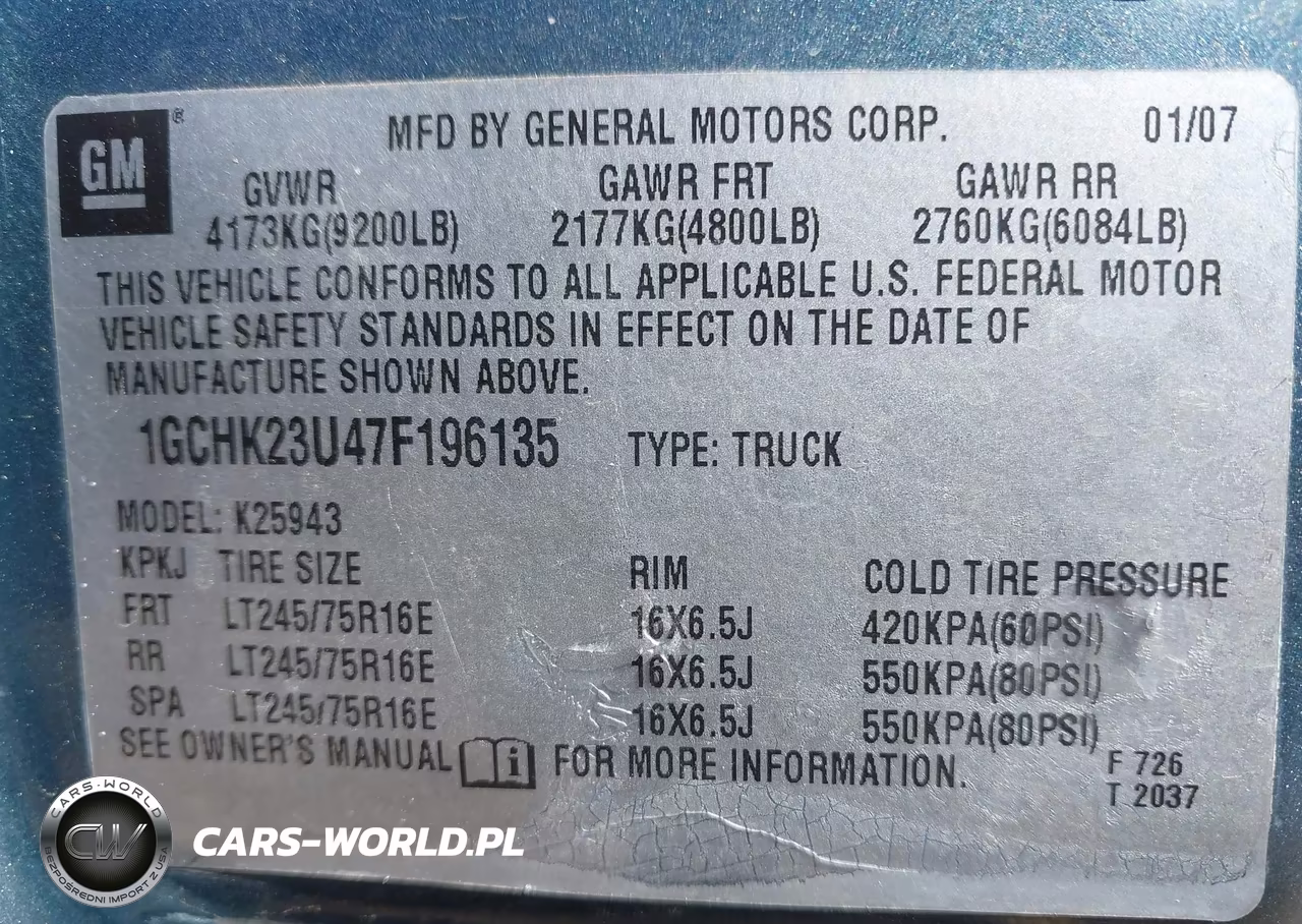 2007 Chevrolet Silverado 2500Hd Classic Work Truck VIN:1GCHK23U47F196135 - 9