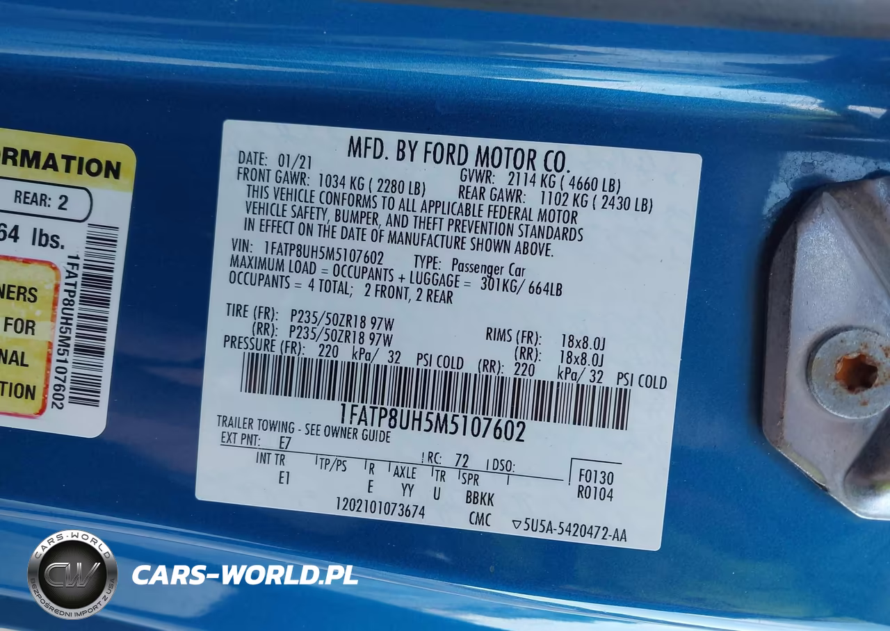 2021 Ford Mustang VIN:1FATP8UH5M5107602 - 9
