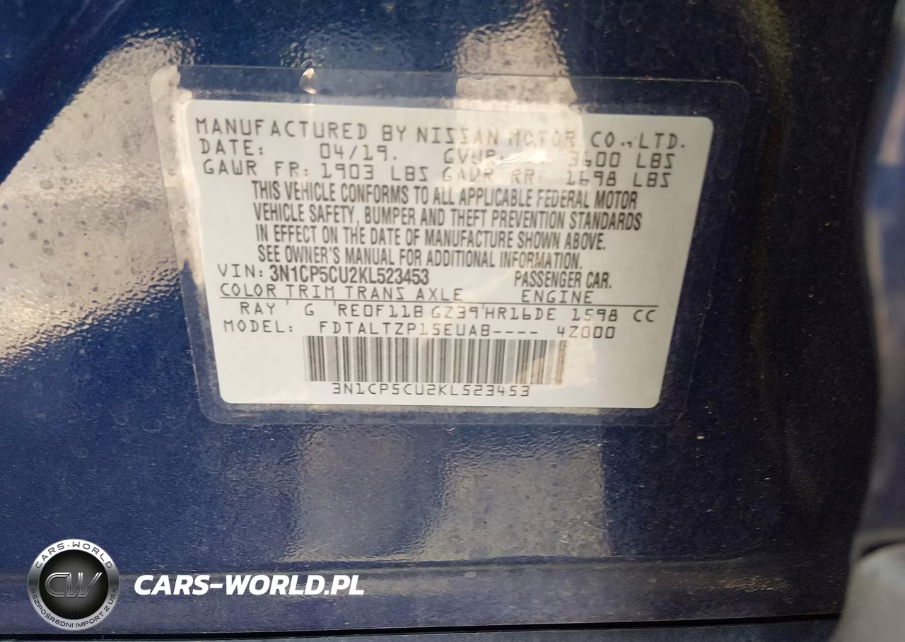 2019 Nissan Kicks Sr VIN:3N1CP5CU2KL523453 - 9