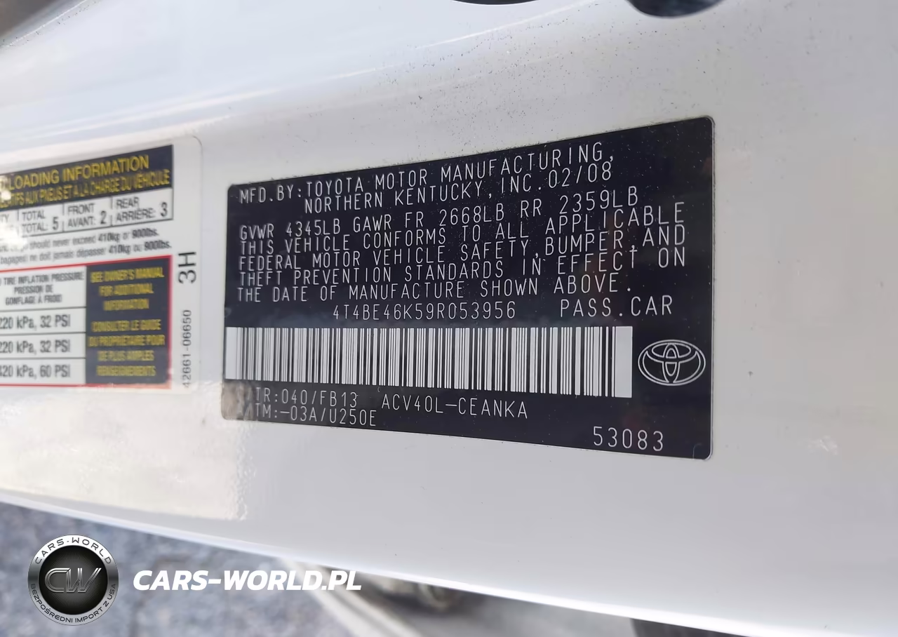 2009 Toyota Camry Le VIN:4T4BE46K59R053956 - 9