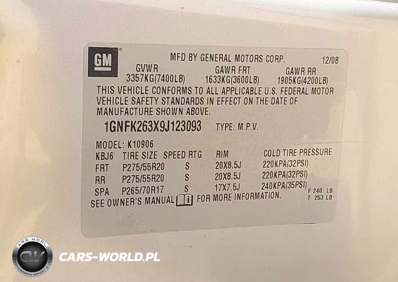 2009 Chevrolet Suburban 1500 Lt1 VIN:1GNFK263X9J123093 - 9