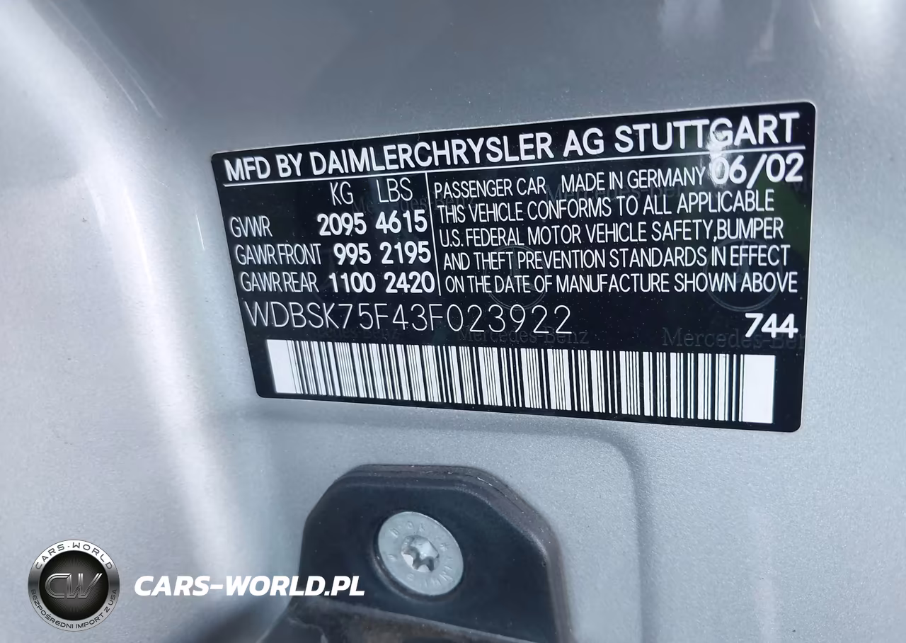 2003 Mercedes-Benz Sl 500 VIN:WDBSK75F43F023922 - 9