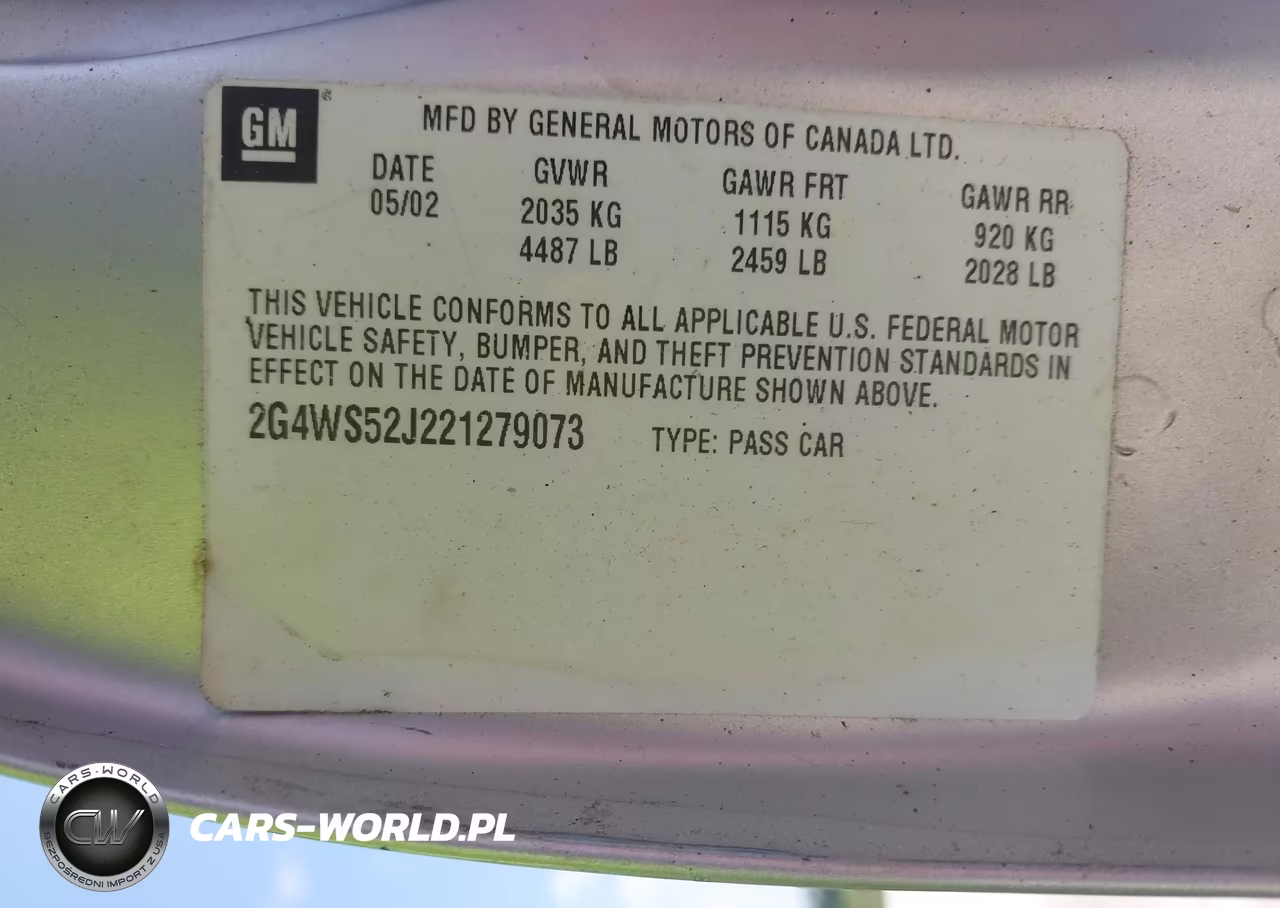 2002 Buick Century Custom VIN:2G4WS52J221279073 - 9