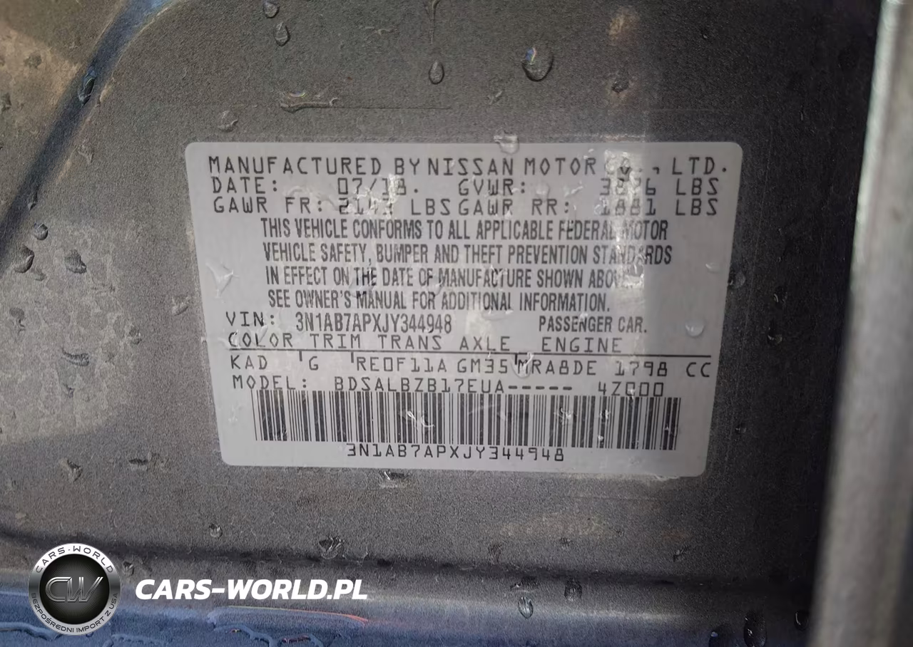 2018 Nissan Sentra S VIN:3N1AB7APXJY344948 - 9