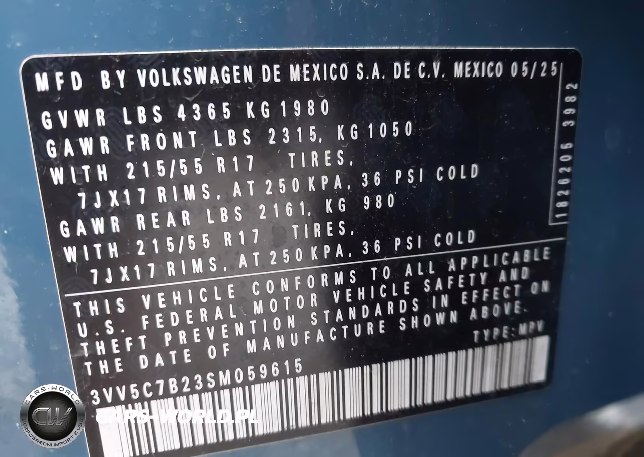 2025 Volkswagen Taos 1.5T S VIN:3VV5C7B23SM059615 - 9