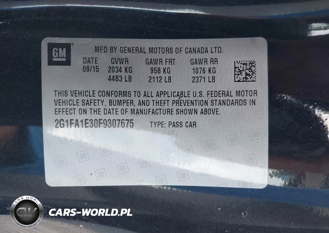 2015 Chevrolet Camaro 1Ls VIN:2G1FA1E30F9307675 - 9