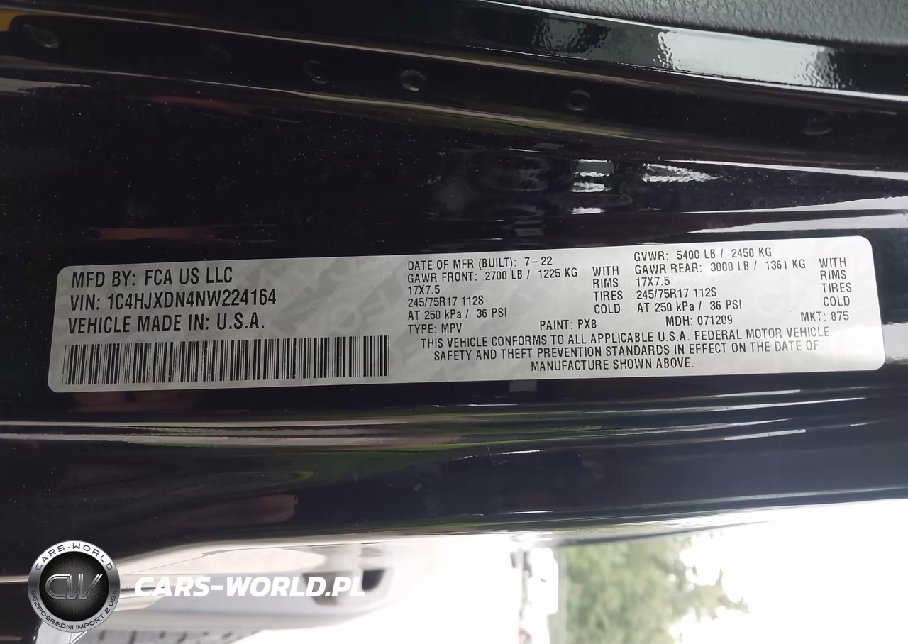 2022 Jeep Wrangler Unlimited Sport 4X4 VIN:1C4HJXDN4NW224164 - 9