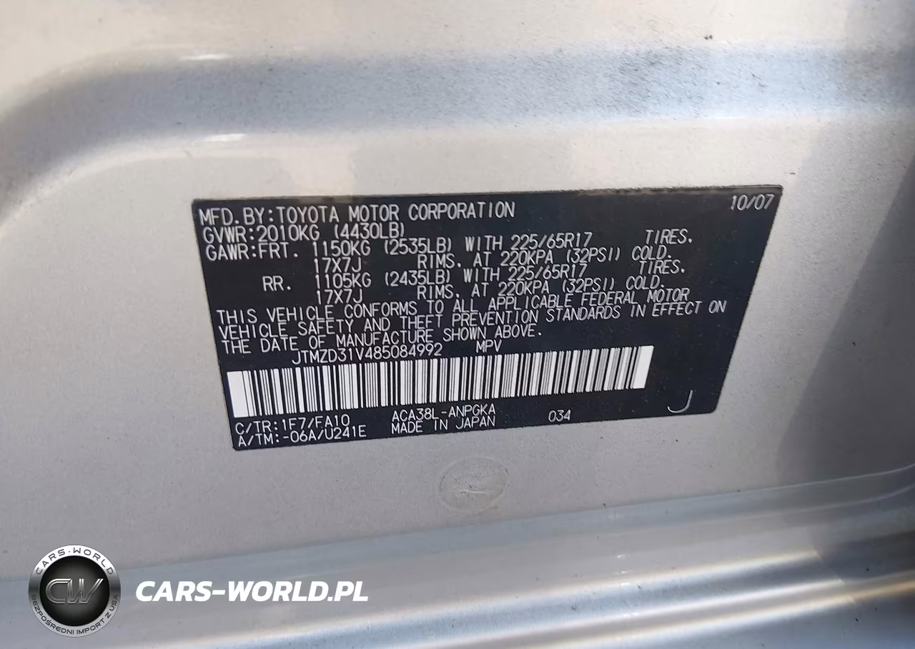 2008 Toyota Rav4 Limited VIN:JTMZD31V485084992 - 9