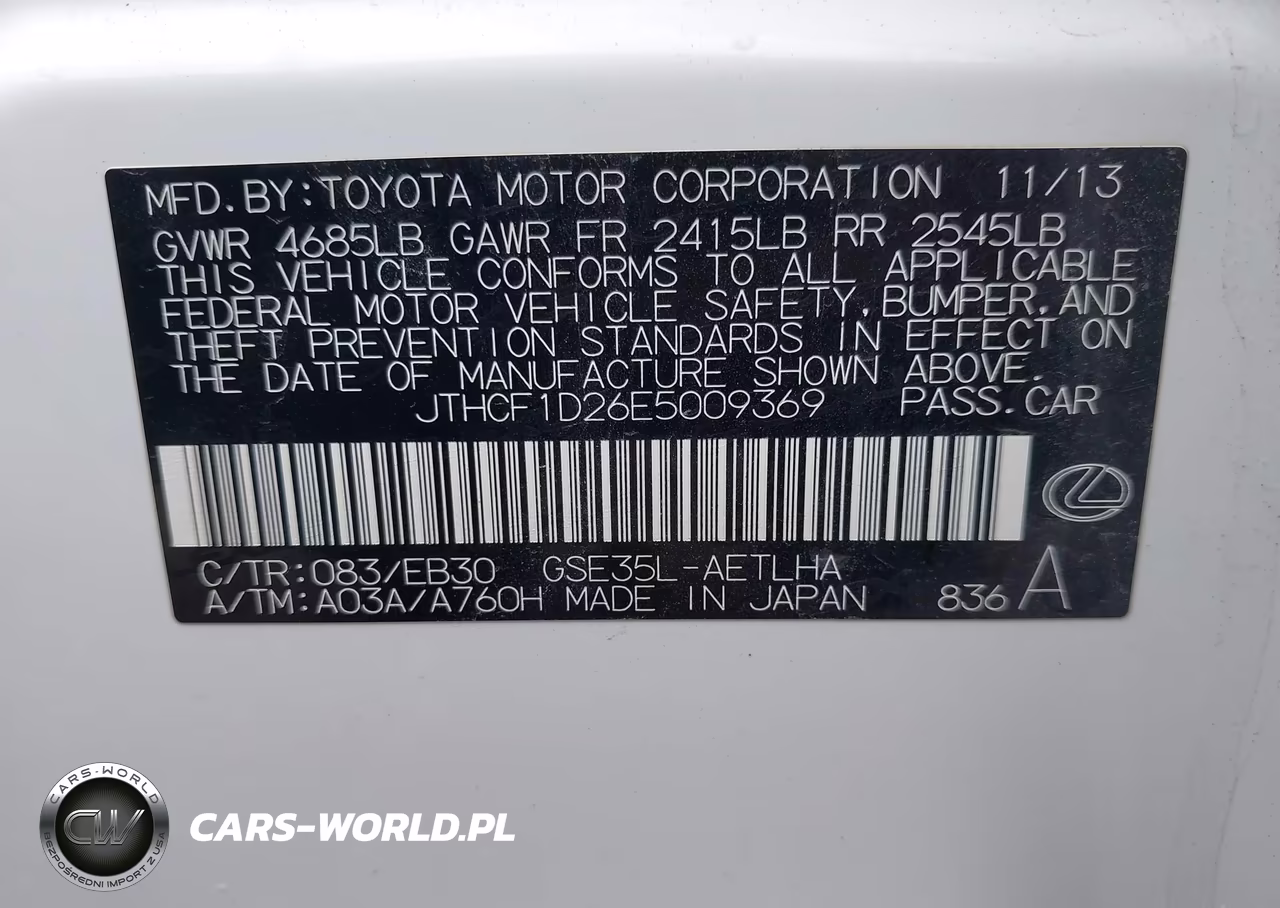 2014 Lexus Is 250 VIN:JTHCF1D26E5009369 - 9