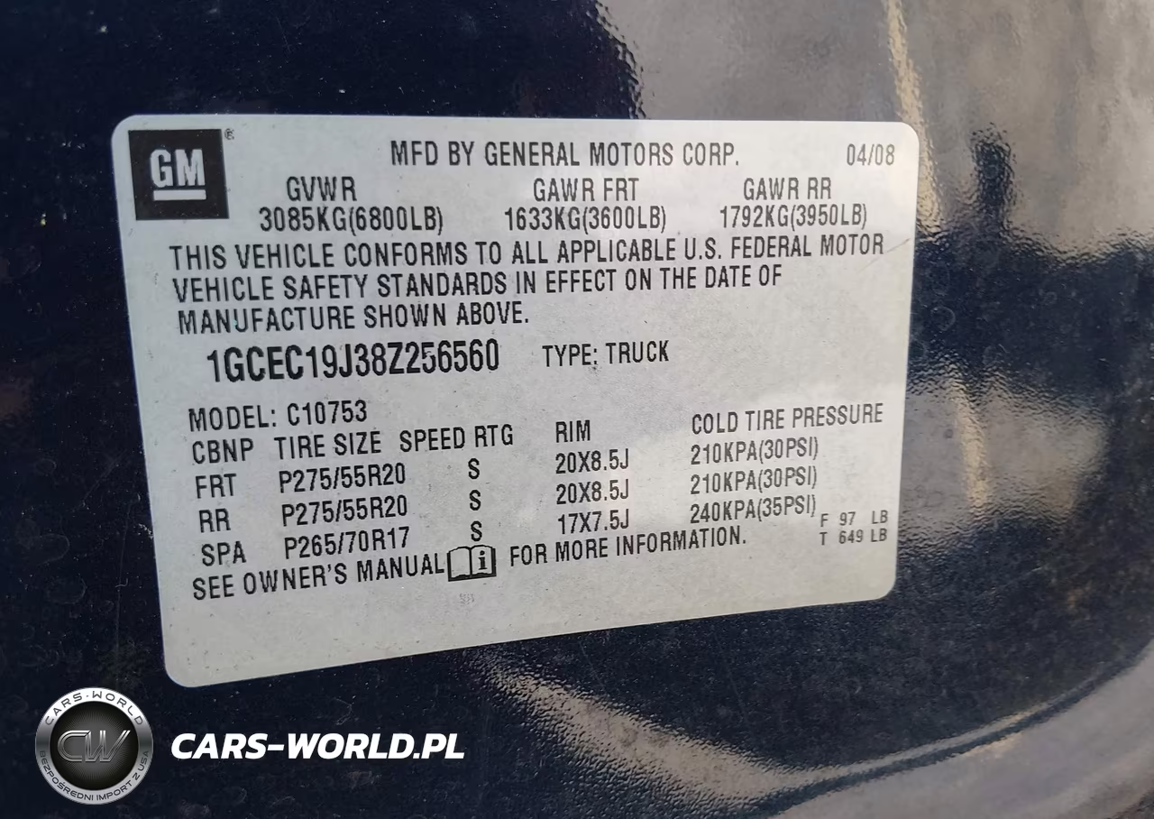 2008 Chevrolet Silverado 1500 Lt1 VIN:1GCEC19J38Z256560 - 9