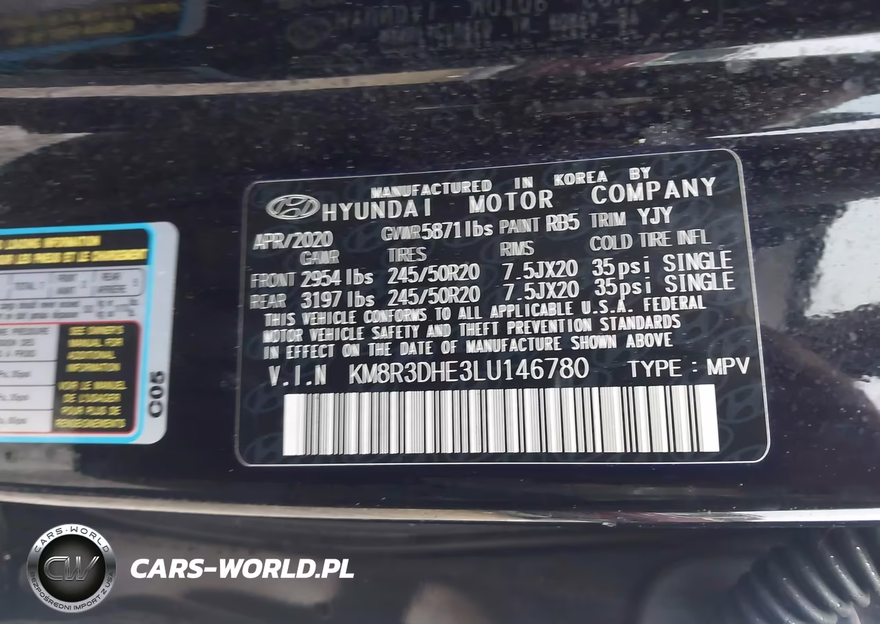 2020 Hyundai Palisade Sel VIN:KM8R3DHE3LU146780 - 9