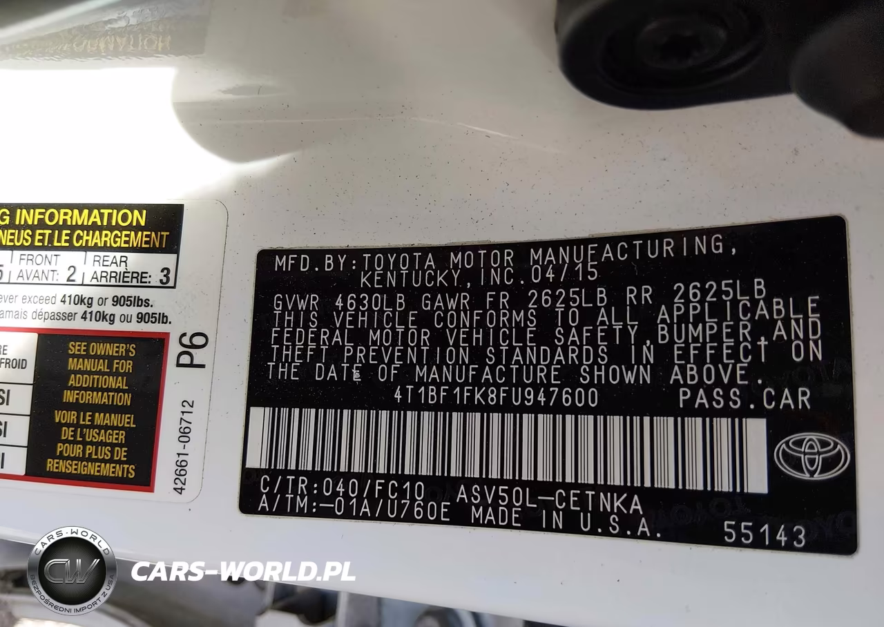 2015 Toyota Camry Le VIN:4T1BF1FK8FU947600 - 9