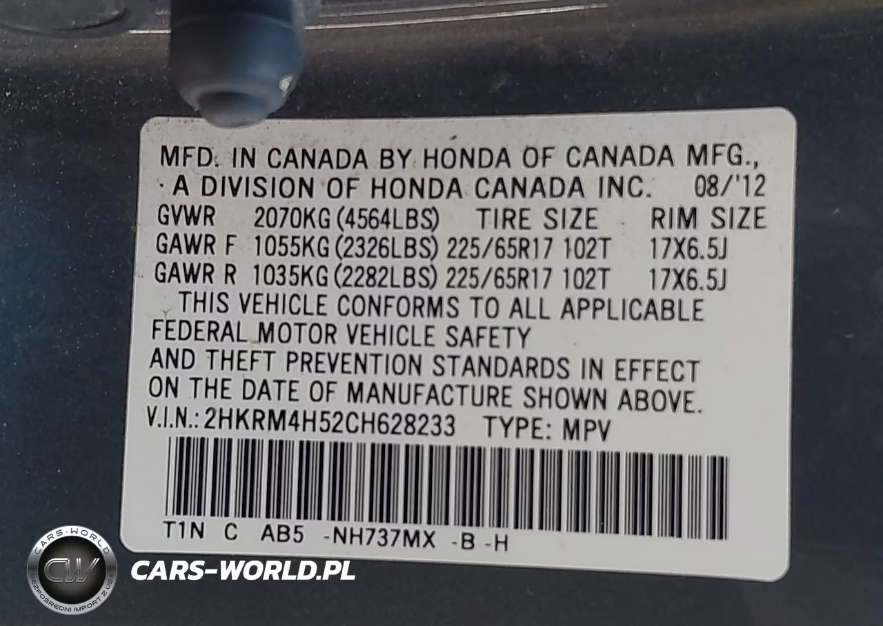 2012 Honda Cr-V Ex VIN:2HKRM4H52CH628233 - 9