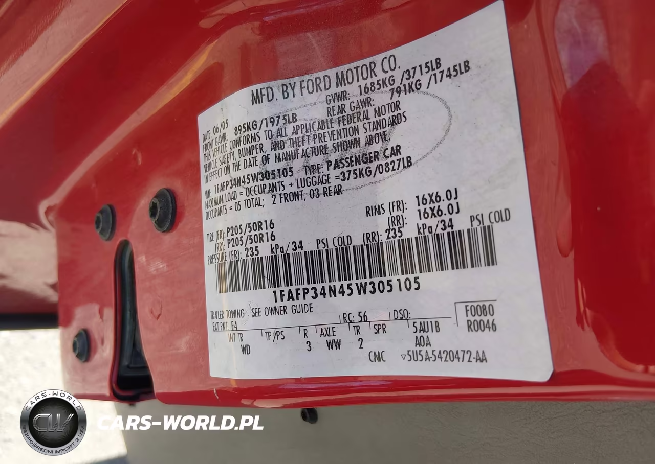 2005 Ford Focus Zx4 VIN:1FAFP34N45W305105 - 9