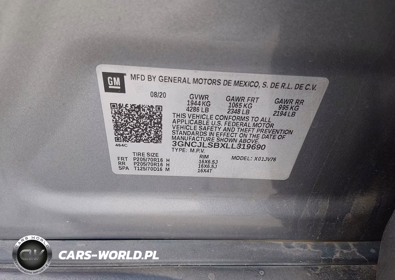 2020 Chevrolet Trax Fwd Lt VIN:3GNCJLSBXLL319690 - 9