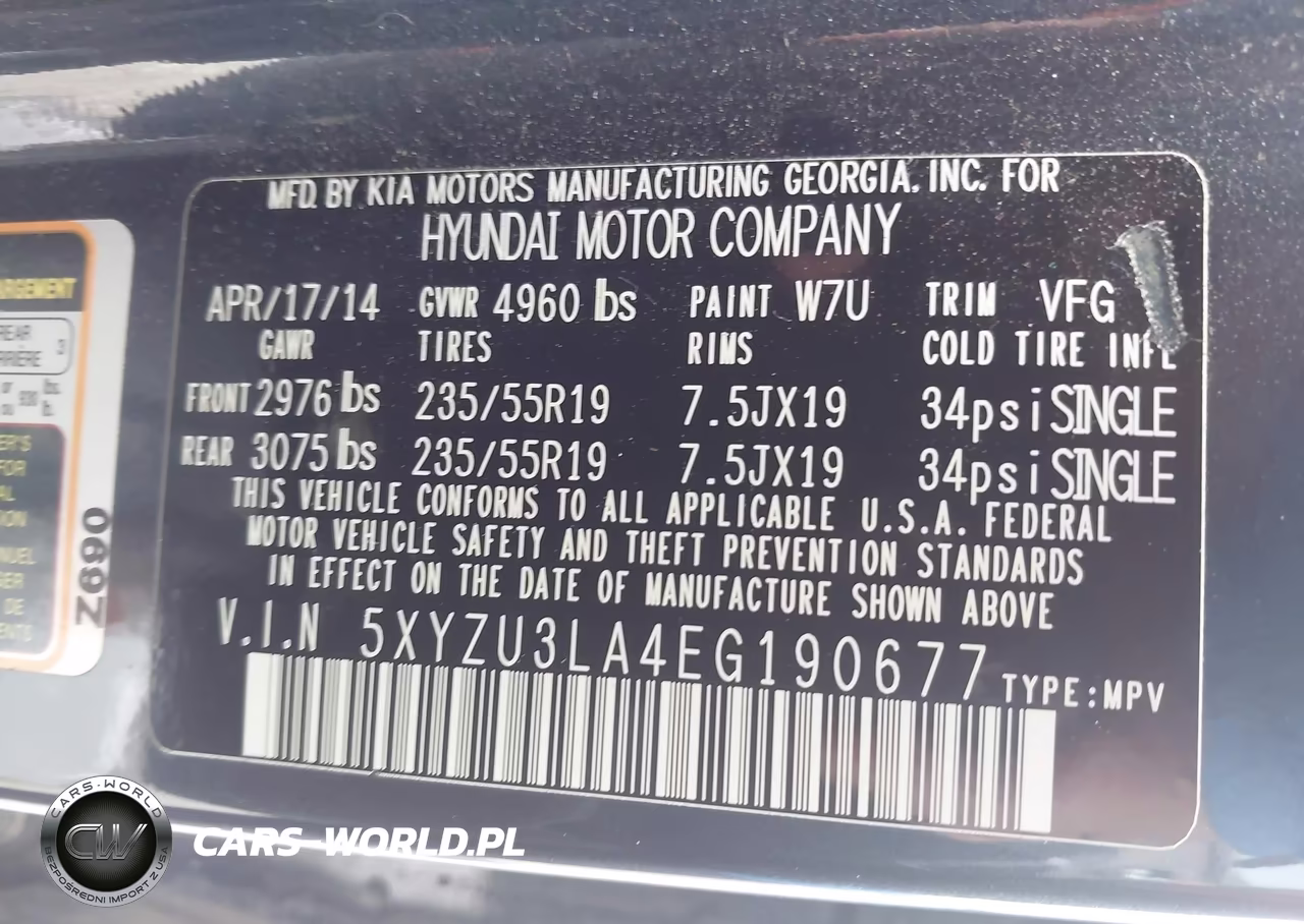 2014 Hyundai Santa Fe Sport 2.0L Turbo VIN:5XYZU3LA4EG190677 - 9