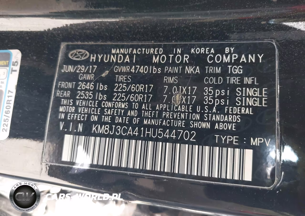 2017 Hyundai Tucson Se VIN:KM8J3CA41HU544702 - 9