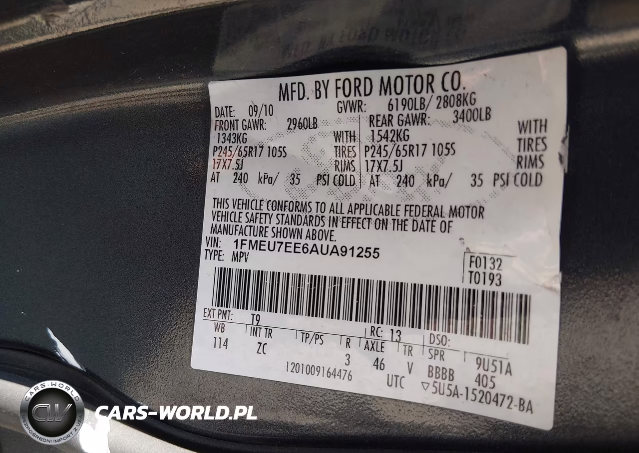 2010 Ford Explorer Eddie Bauer VIN:1FMEU7EE6AUA91255 - 8
